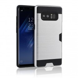 Galaxy Note 8 Credit Card Armor Hybrid Case (Silver)